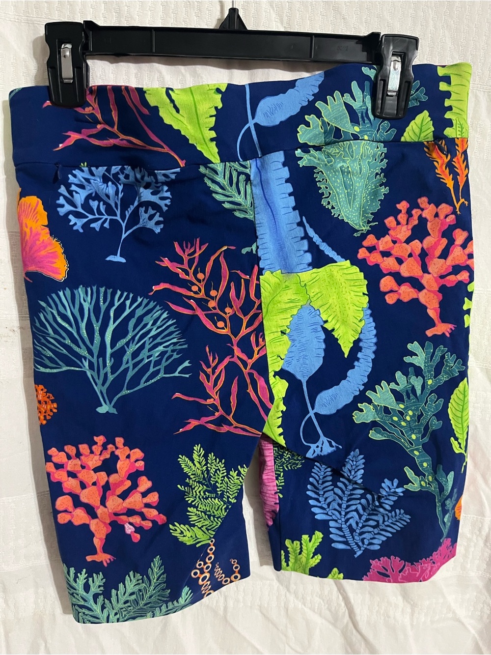 Gretchen Scott Navy Skort with Pink Waistband & Neon Green Leaf Print - Picture 3 of 3